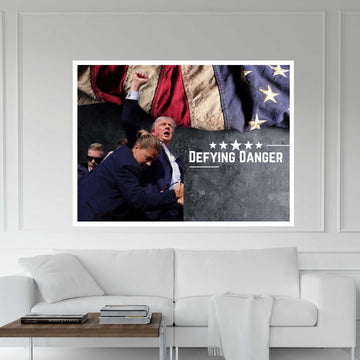 Trump Assassination, Patriotic Moment Canvas, American Flag Scene, Inspirational Wall Decor, Political Canvas Wall Art