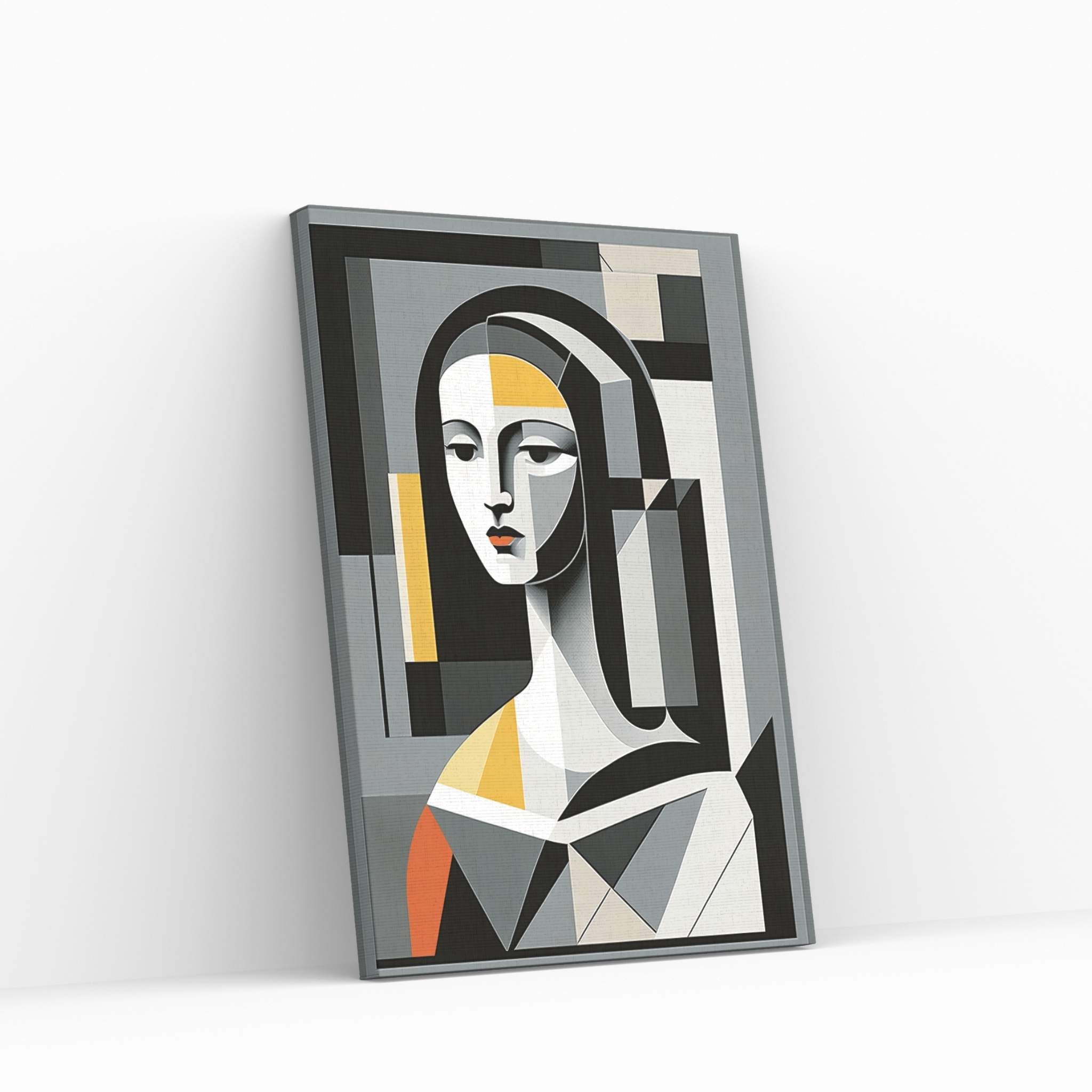 Modern Mona Lisa Picasso Style Reproduction Modern Abstract Canvas Wall Art - Y Canvas