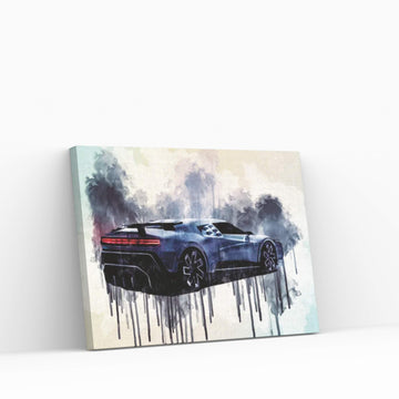 Bugatti Centodieci Exterior Rear View Hypercar Canvas Wall Art - Y Canvas