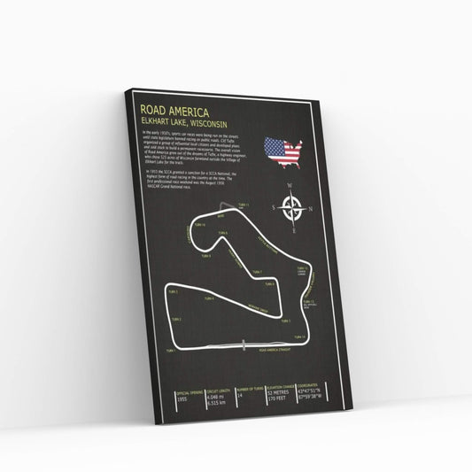 Road America BL Canvas Wall Art - Y Canvas