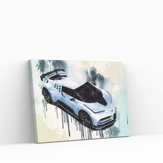 Bugatti Centodieci 2020 1600-Hp Hypercar Exterior Top View Canvas Wall Art - Y Canvas