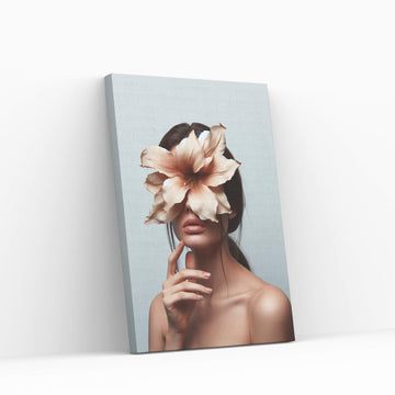 Woman Canvas Flower Portrait Canvas Wall Art - Y Canvas