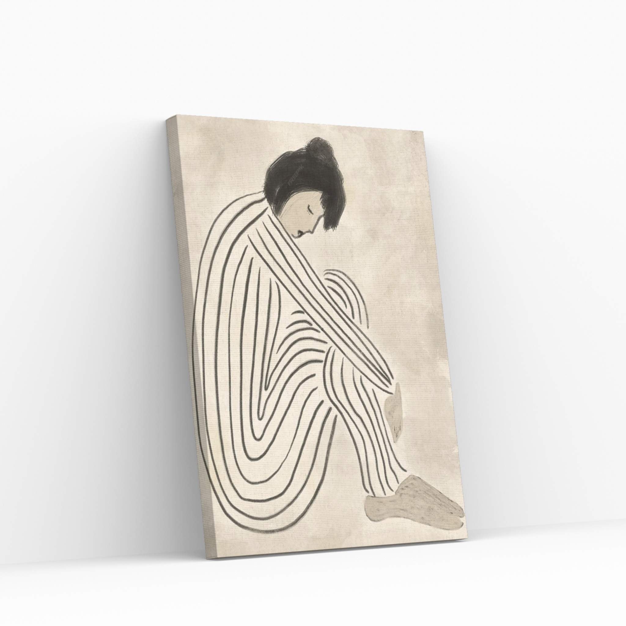 Abstract Modern Line Human, Lonely Person Depression Canvas Wall Art Home Decor - Y Canvas