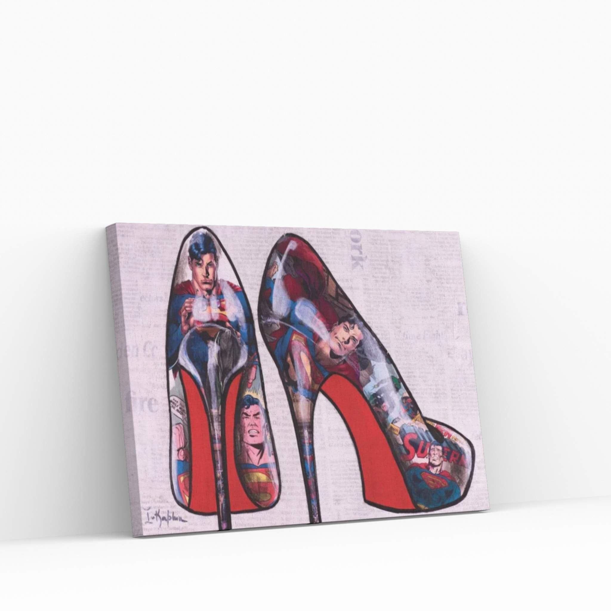 Superman Heels Canvas Wall Art - Y Canvas