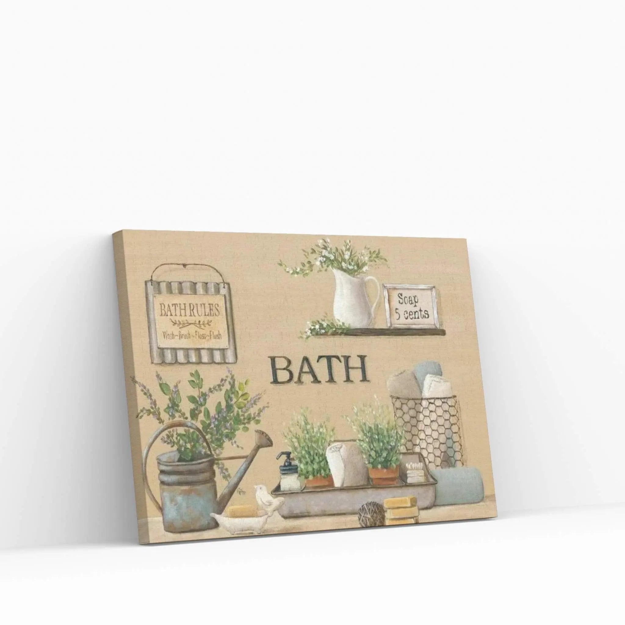 Farmhouse Bath II Canvas Wall Art - Y Canvas