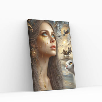 The Golden Tears Gustav Klimt Modern Abstract Reproduction Canvas Wall Art - Y Canvas