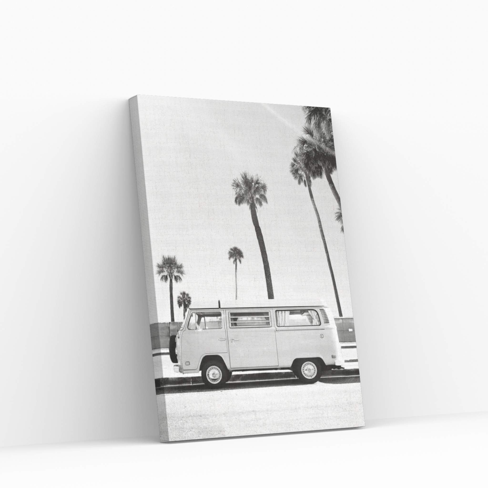 Van In Black & White Canvas Wall Art - Y Canvas