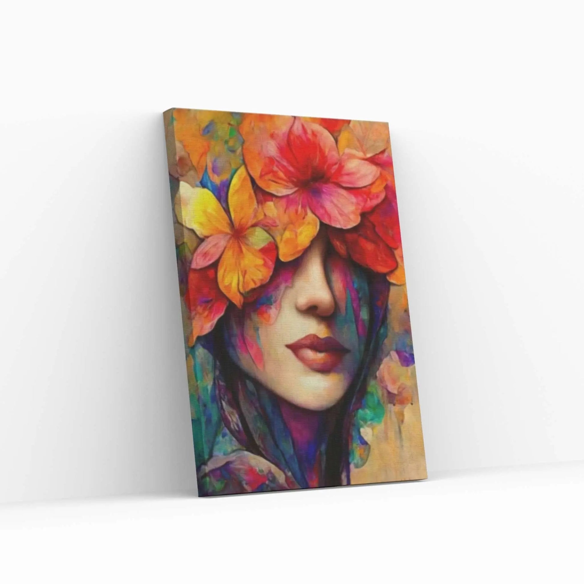 Woman Flower Portrait Canvas Home Decor Poster Print - Y Canvas