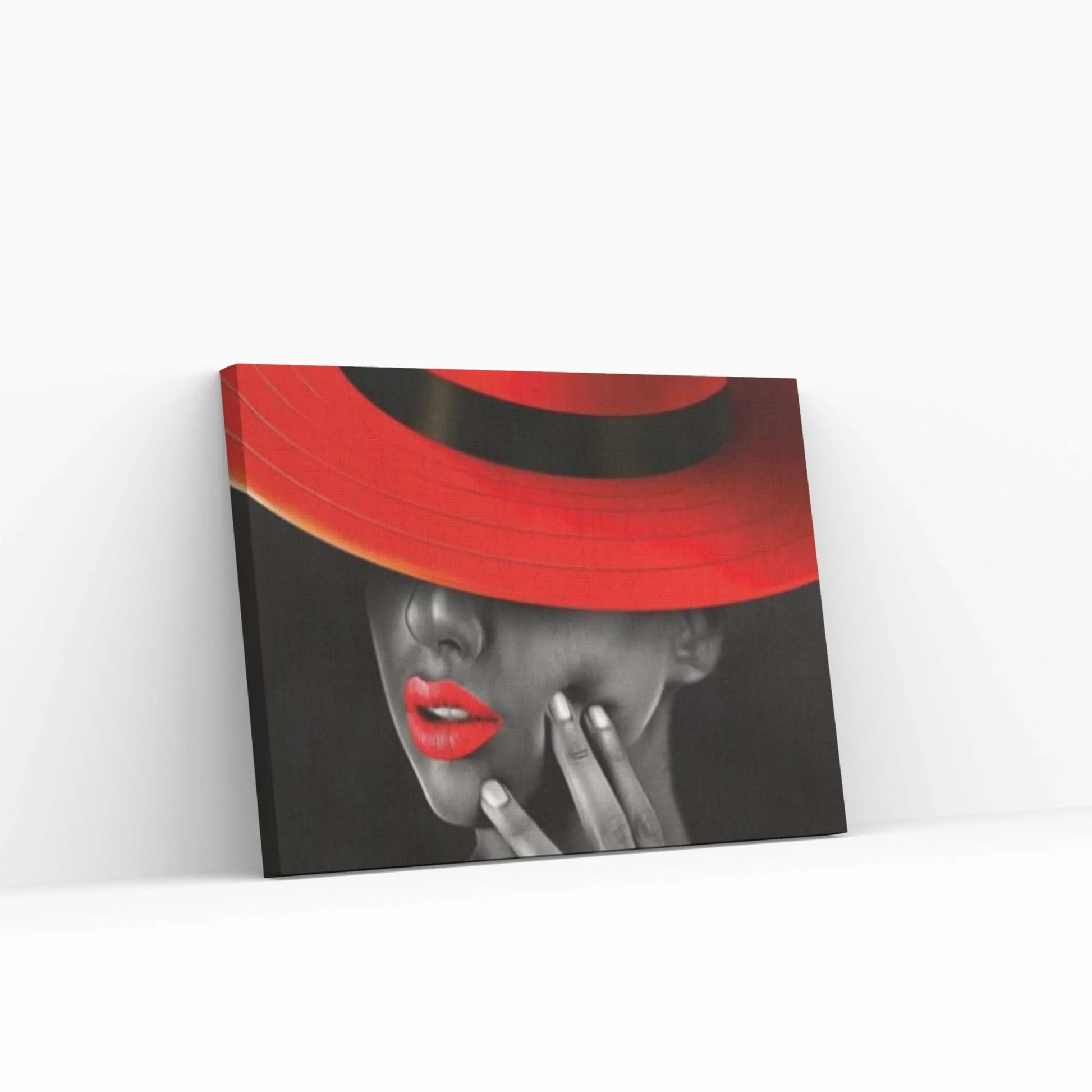 Red Hat Woman Canvas Painting / Woman With Red Hat / Bedroom Sexy Model Canvas Painting / Love Couples Wall Decor - Y Canvas