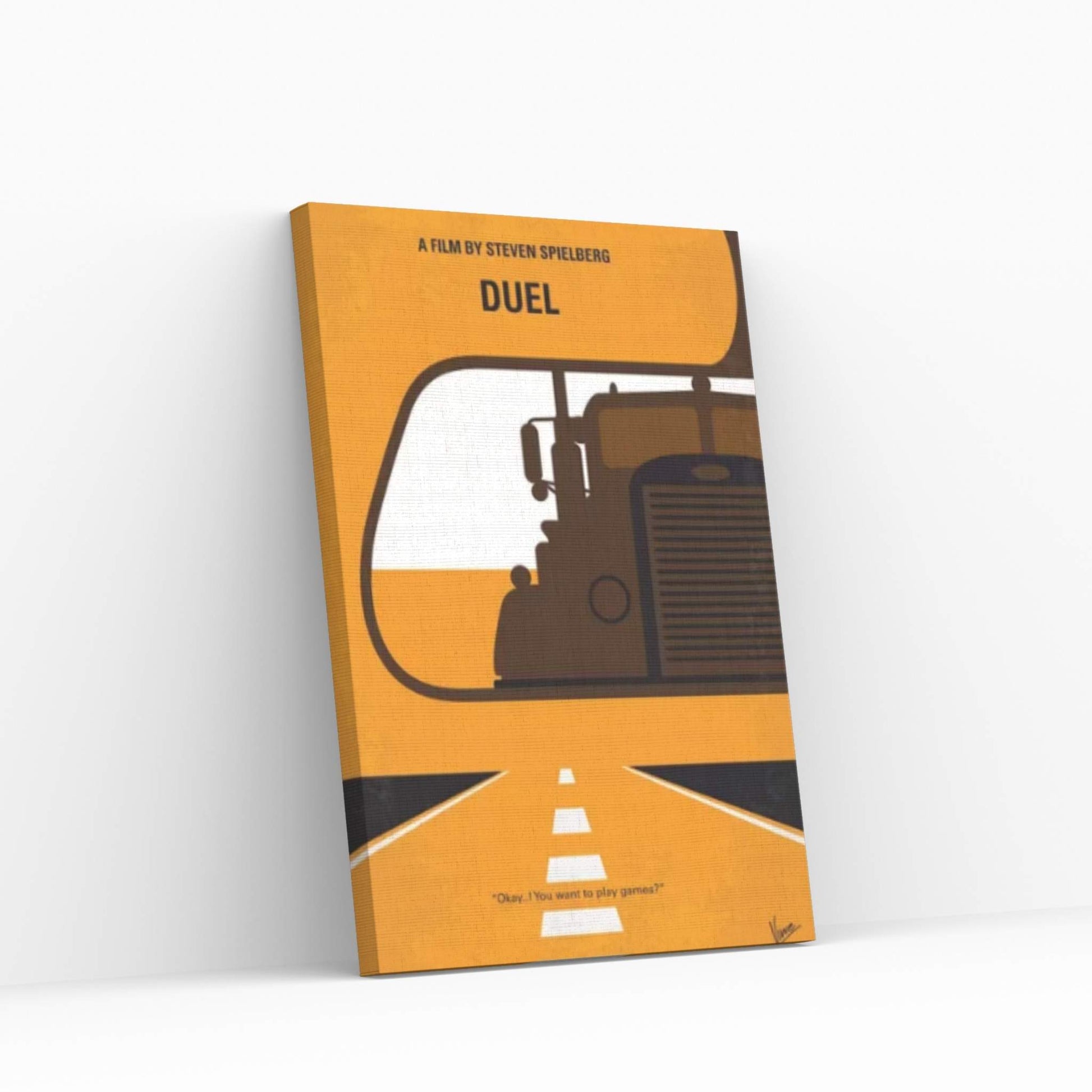 Duel Minimal Movie Poster Canvas Wall Art - Y Canvas