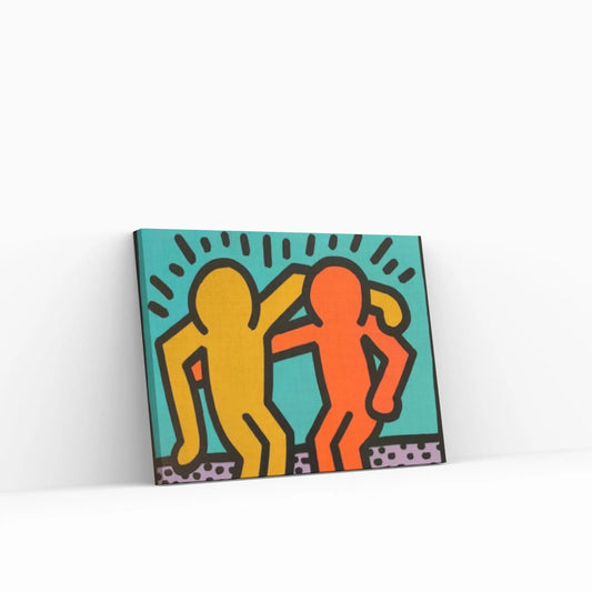 Keith Haring Canvas, Hugging People,Friendly Artwork, Hugging People Poster, Keith Haring Wall Decor, Graffiti Canvas Art - Y Canvas