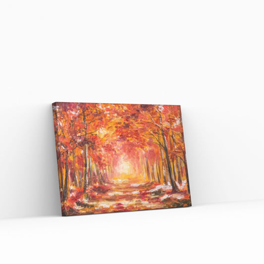 Oil painting landscape - colorful autumn forest Canvas Wall Art, Design Landscape Canvas Wall Art - Y Canvas