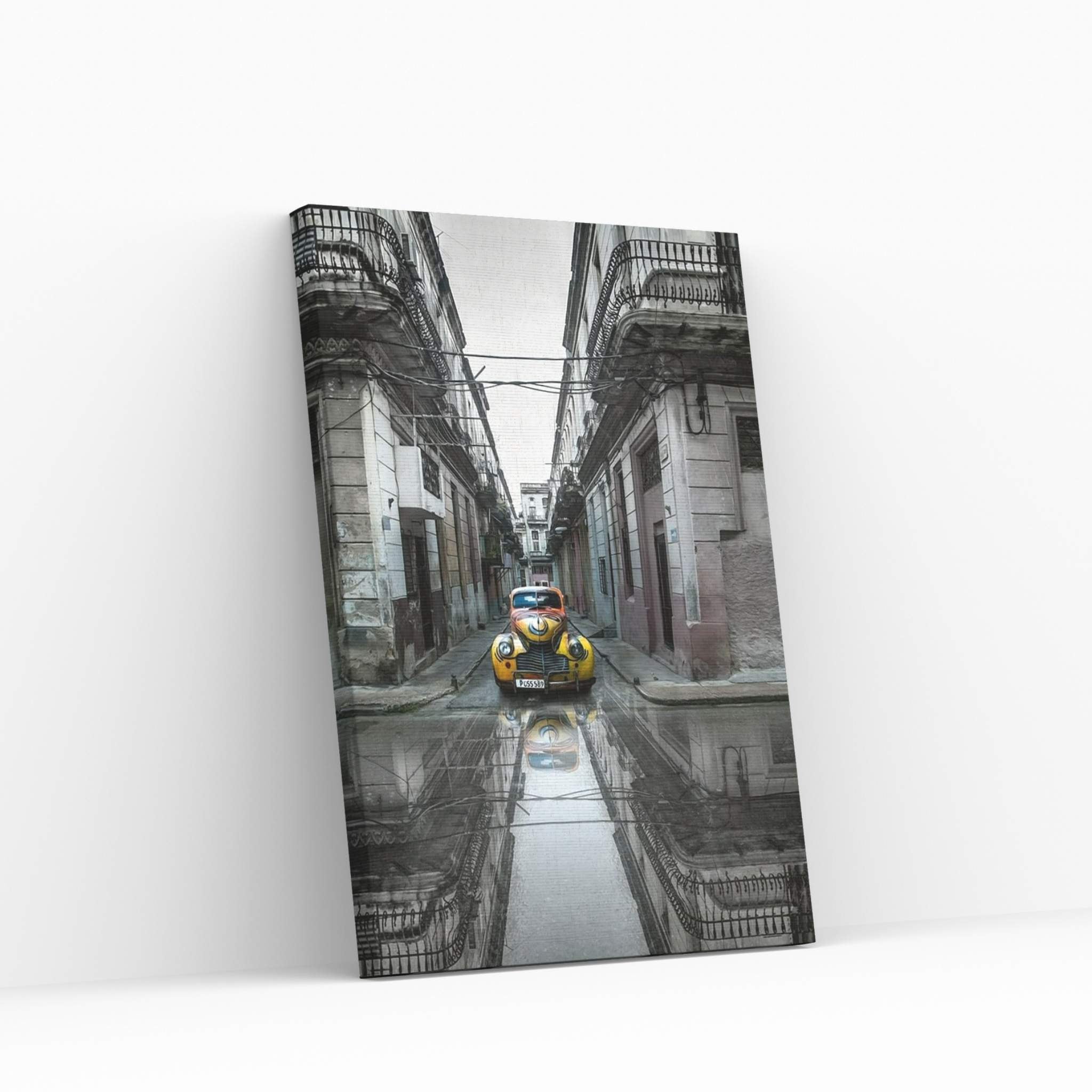 Classic Old Car In Havana, Cuba Canvas Wall Art - Y Canvas