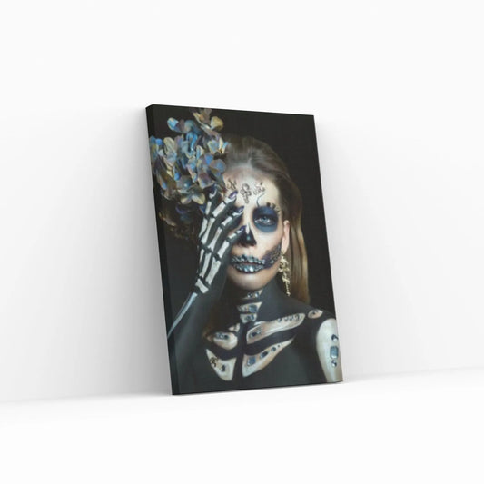 Thoughtful Skeleton Skull Woman Halloween Canvas, Wall Art Canvas Design - Y Canvas