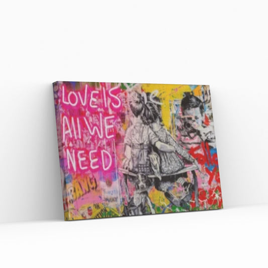 Banksy Art Love is All We Need Canvas Art / Banksy Art Love is All We Need Wall Art - Y Canvas