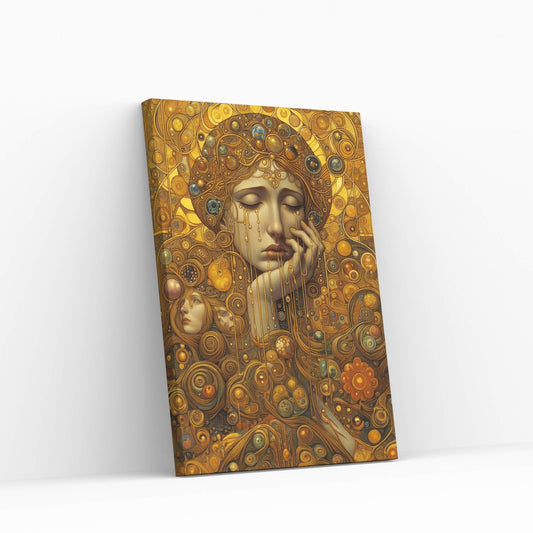 The Golden Tears Gustav Klimt Modern Abstract Reproduction Canvas Wall Art - Y Canvas