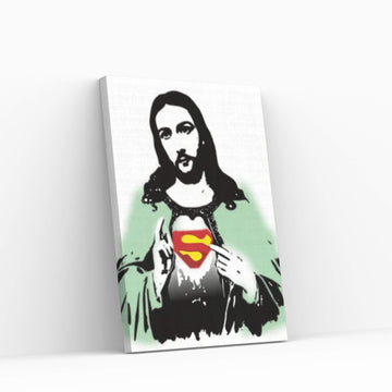 OMG - Jesus Christ Superman Canvas Wall Art - Y Canvas