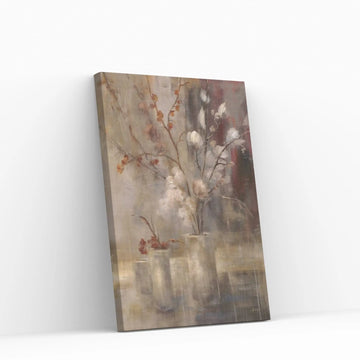 Silver Floral Canvas Wall Art - Y Canvas