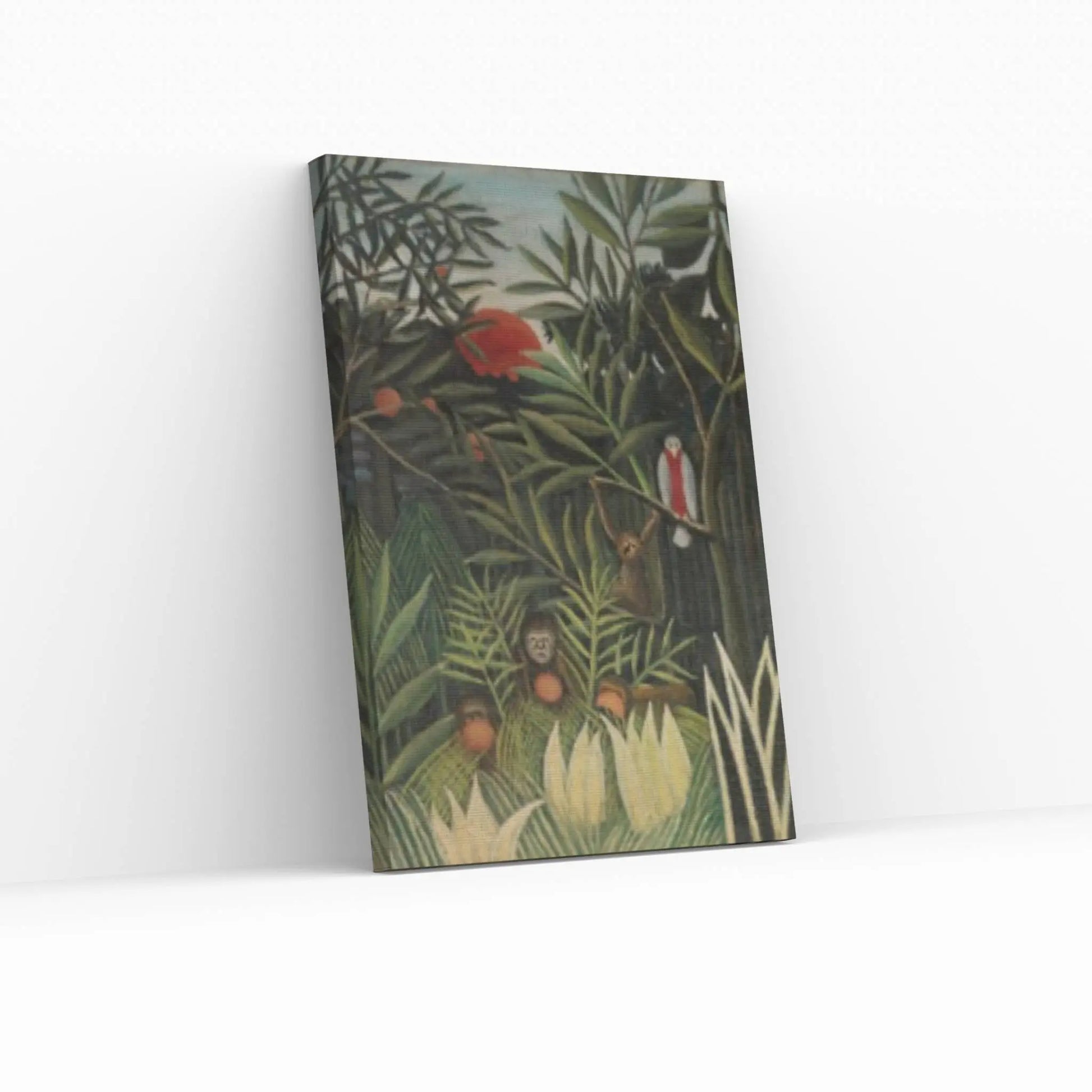 Henri Rousseau Monkeys and Parrot Canvas Wall Art Print, Tropical Print Wall Art, Henri Rousseau ,Henri Rousseau Poster - Y Canvas