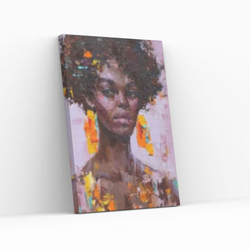 Black Woman Portrait, Afro Art, African Woman Makeup Wall Art - Y Canvas