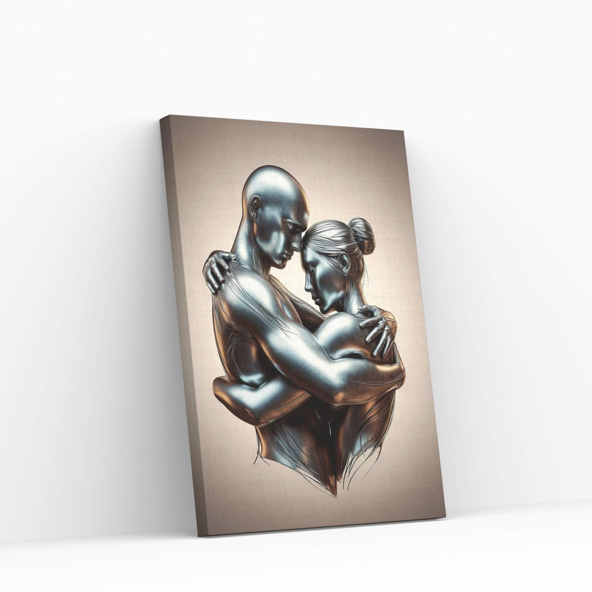 Metalic Love Couple Canvas Wall Art - Y Canvas