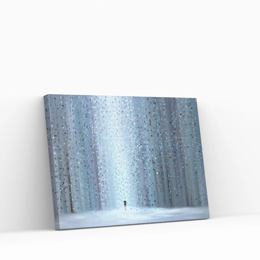 Rainy Stroll Canvas Wall Art - Y Canvas