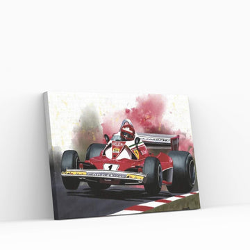 1976 Niki Lauda Racing Car Canvas Wall Art - Y Canvas