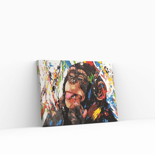 Banksy Poster, Colourful Monkey Wall Canvas, Street Graffiti Decor, Graffiti Canvas Painting - Y Canvas