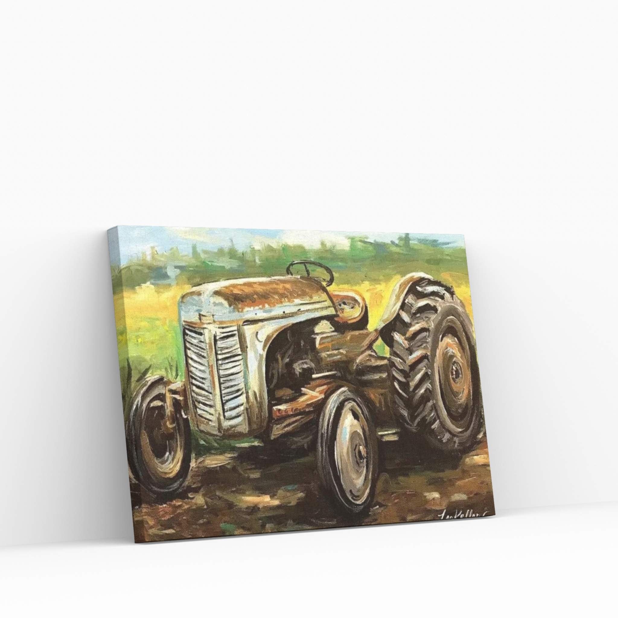 Vintage Tractor Canvas Wall Art - Y Canvas