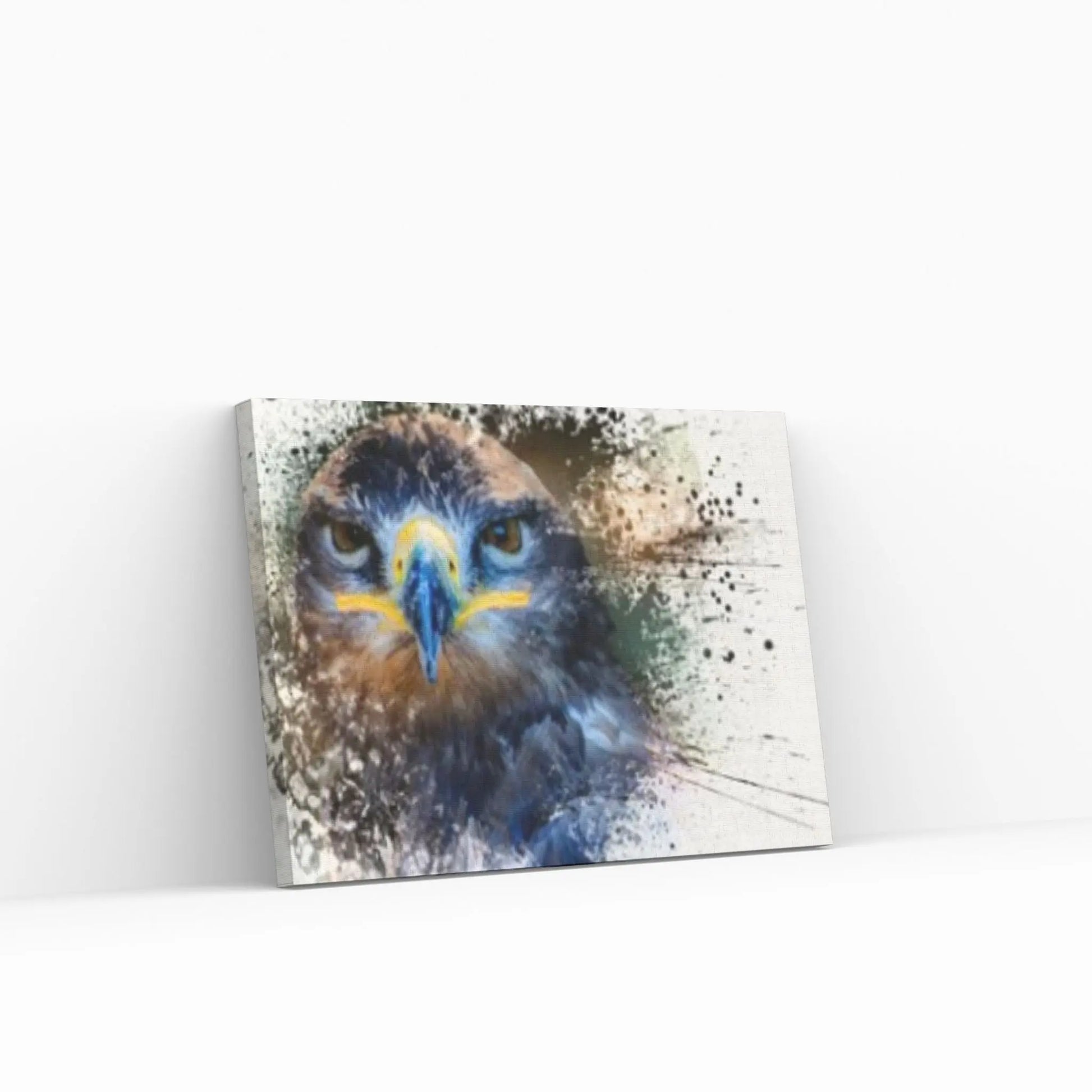 Colorful Hawk Head Drawing Effect Canvas Wall Art Poster Print, Animal Kingdom Poster,Hard-eyed Falcon Wall Decor - Y Canvas