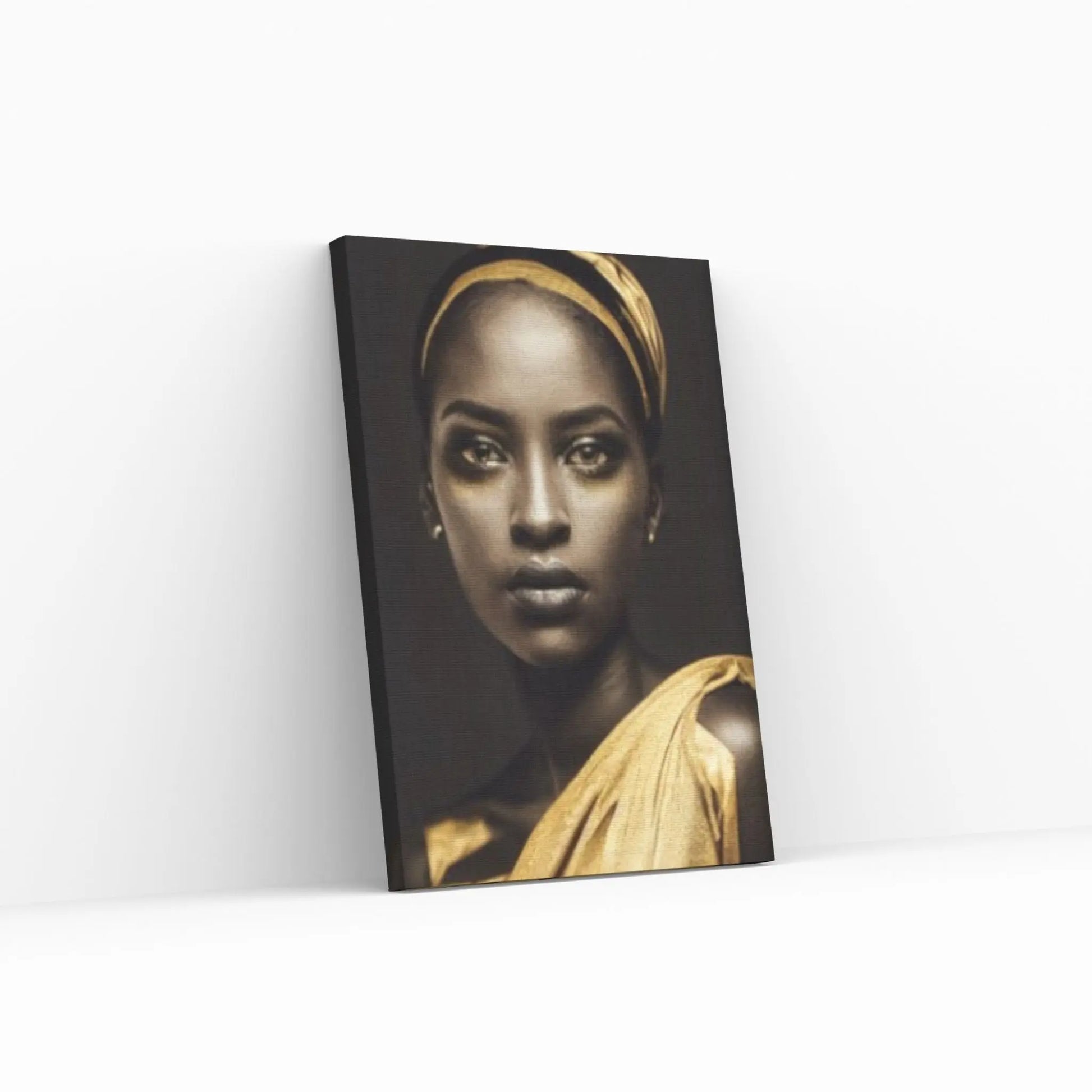 Gold African Woman, African Wall Art, Gold Print, Woman Wall Art, Gold Lip Woman Canvas, African Woman Canvas - Y Canvas