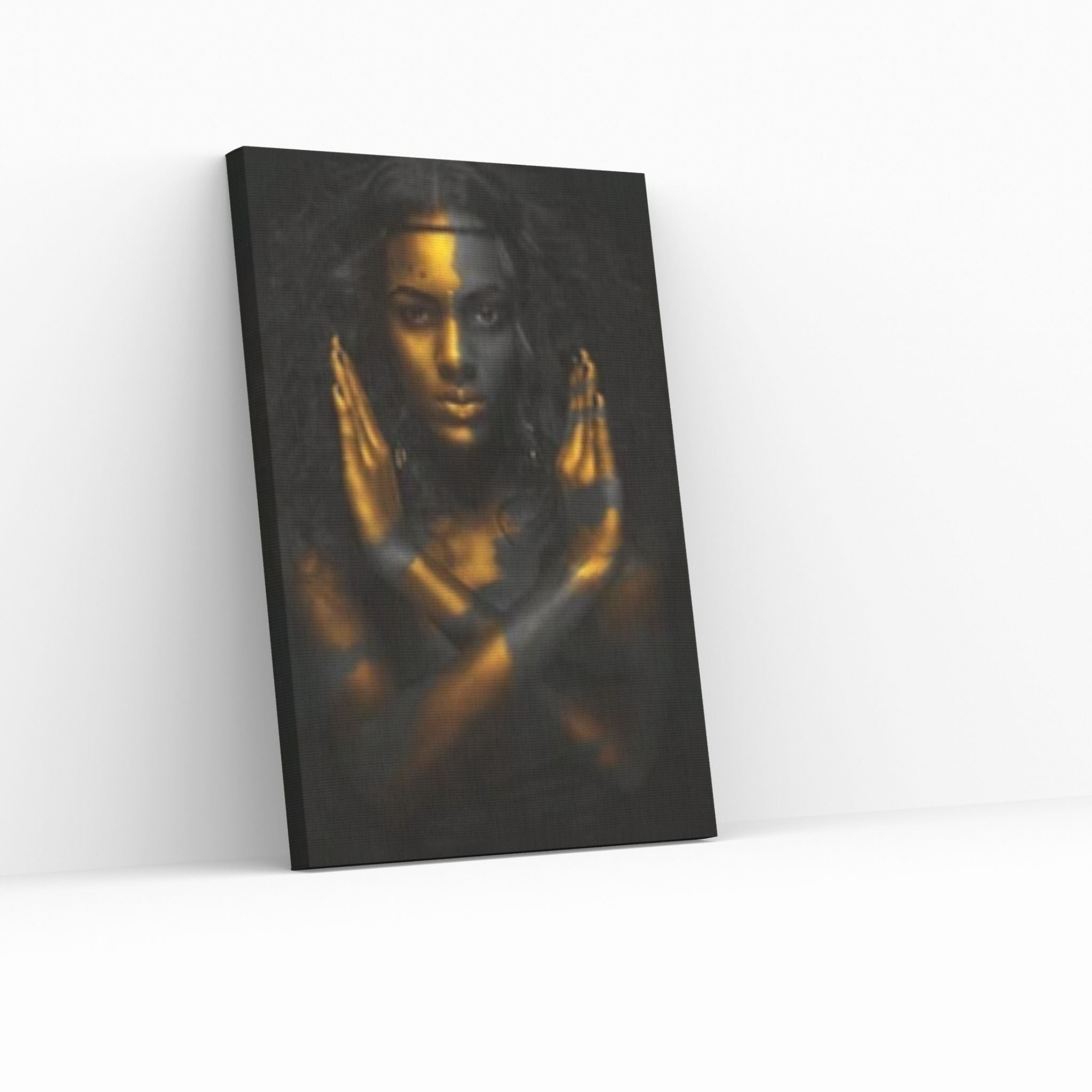 African Black Warrior Woman Portrait, Colorful Wall Art, African Woman Makeup Wall Art - Y Canvas