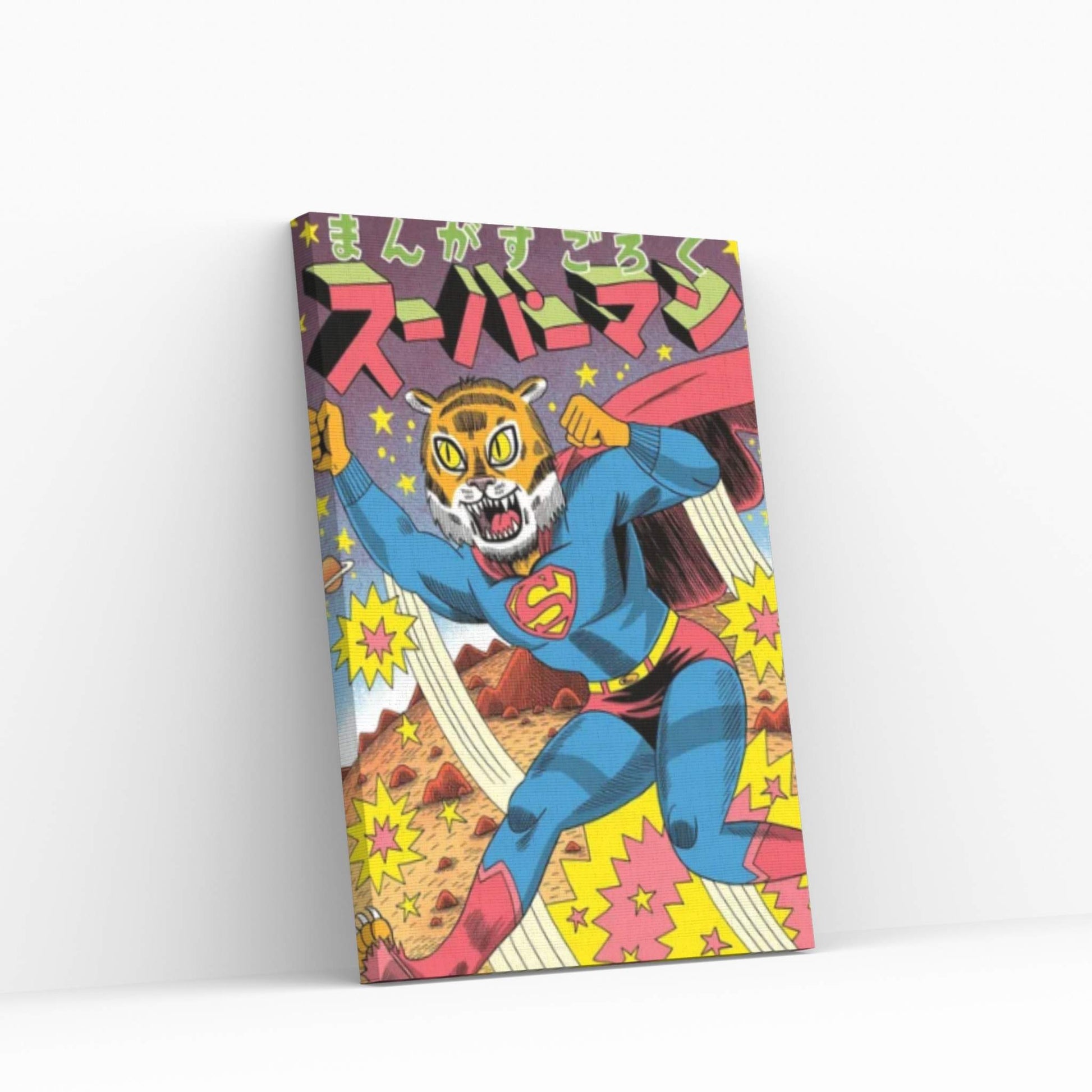 Tiger Superman Canvas Wall Art - Y Canvas