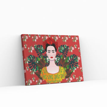 Frida Kahlo Art Canvas Frida Kahlo Wall Art, Mexican Floral Feminist Art - Y Canvas