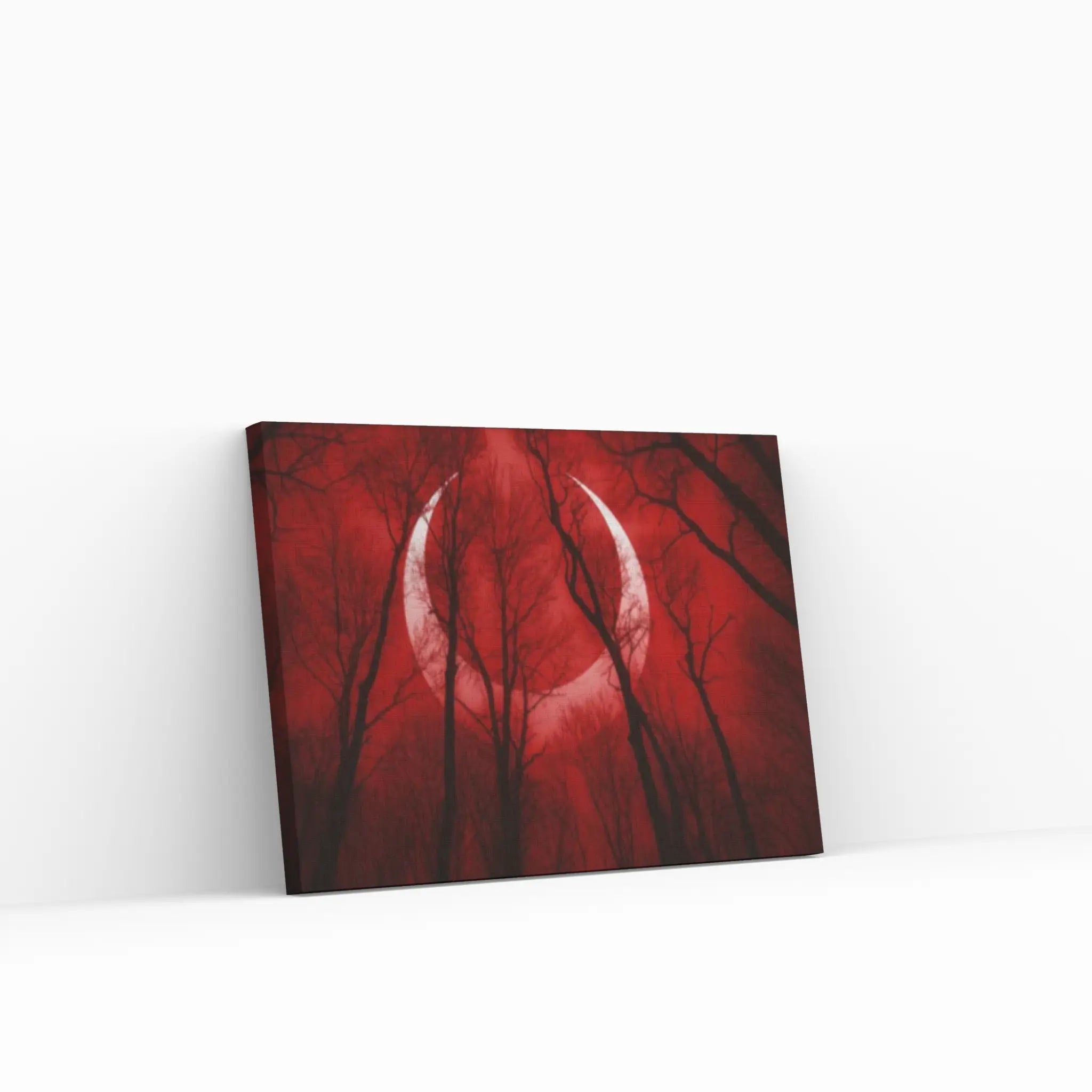 Red Moon Natural Canvas Wall Art Landscape Printing Wall Art print Canvas Wall Art Poster - Y Canvas