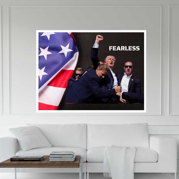 Trump Assassination, Patriotic Moment Canvas, American Flag Scene, Inspirational Wall Decor, Political Canvas Wall Art