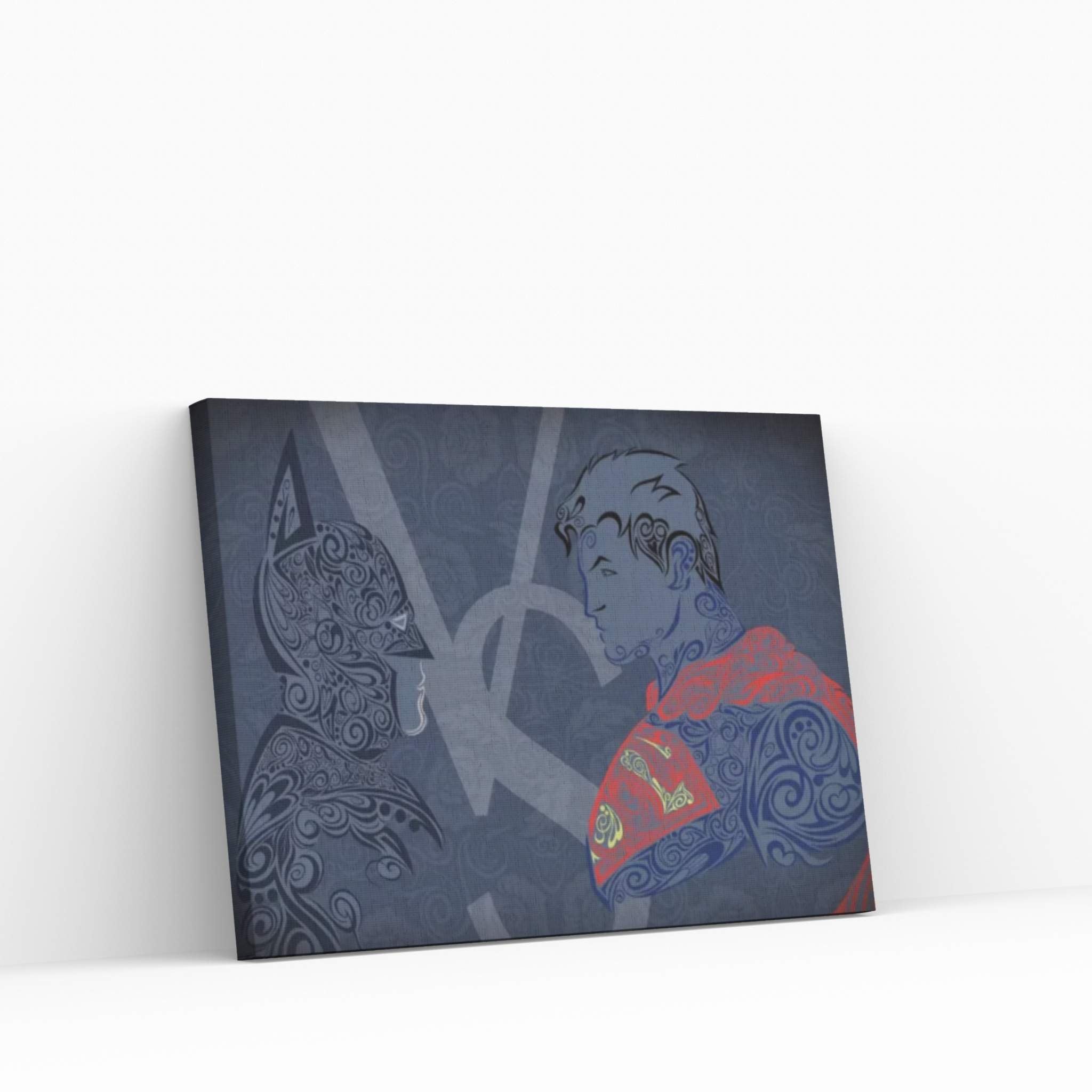 The Showdown, Dark Night Vs Man of Blue Steel Canvas Wall Art - Y Canvas