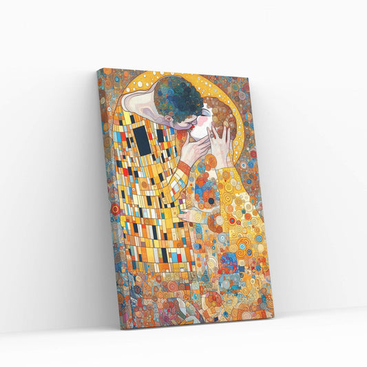 Gustav Klimt's The Kiss: Canvas Wall Art Reproduction Home Decor - Y Canvas