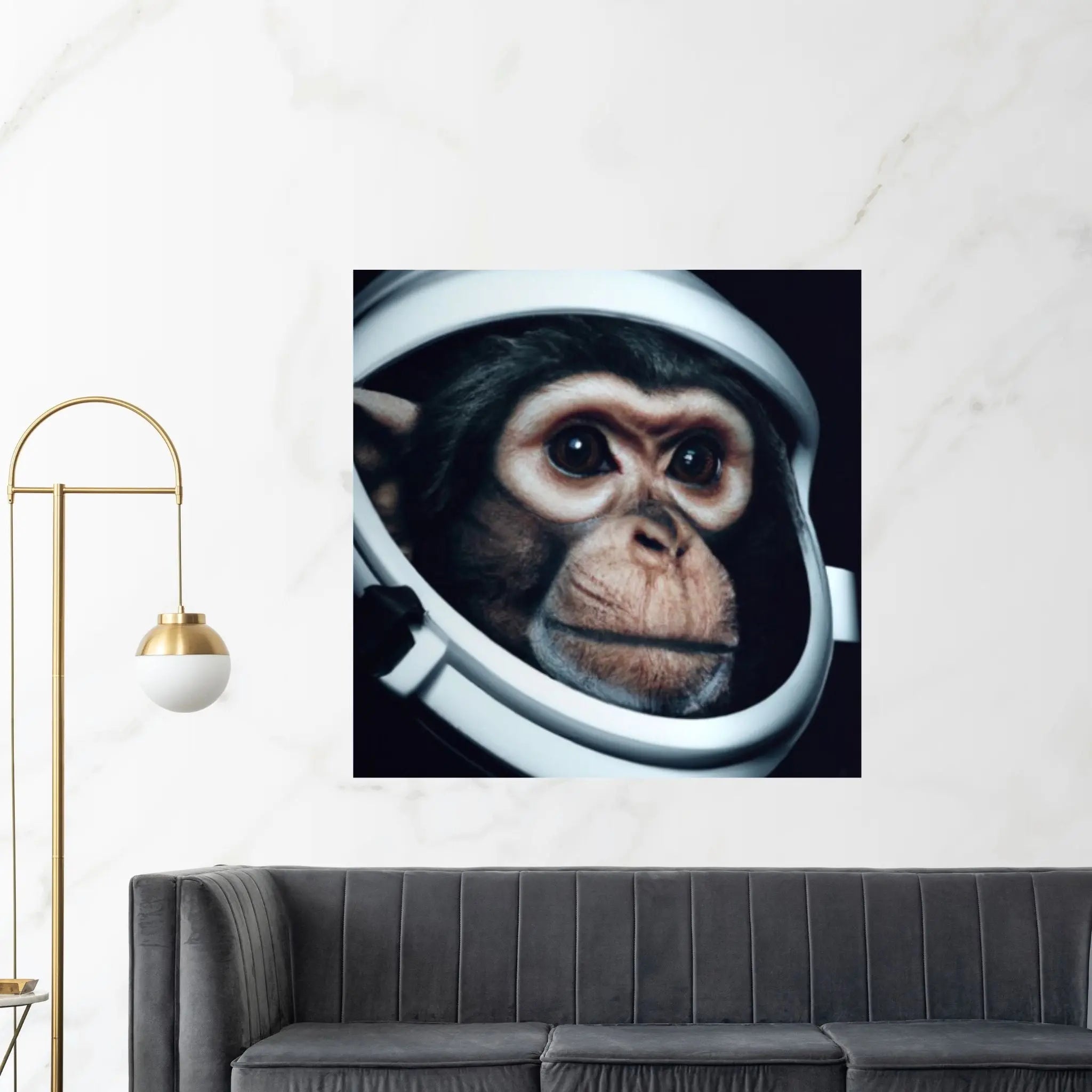 Astronaut Monkey Canvas Painting, Monkey Poster, Animal Wall Art Canvas Canvas Wall Art - Y Canvas