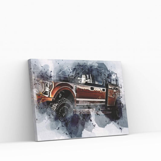 Ford F-350 Super Duty Crew Cab Exterior Golden Canvas Wall Art - Y Canvas