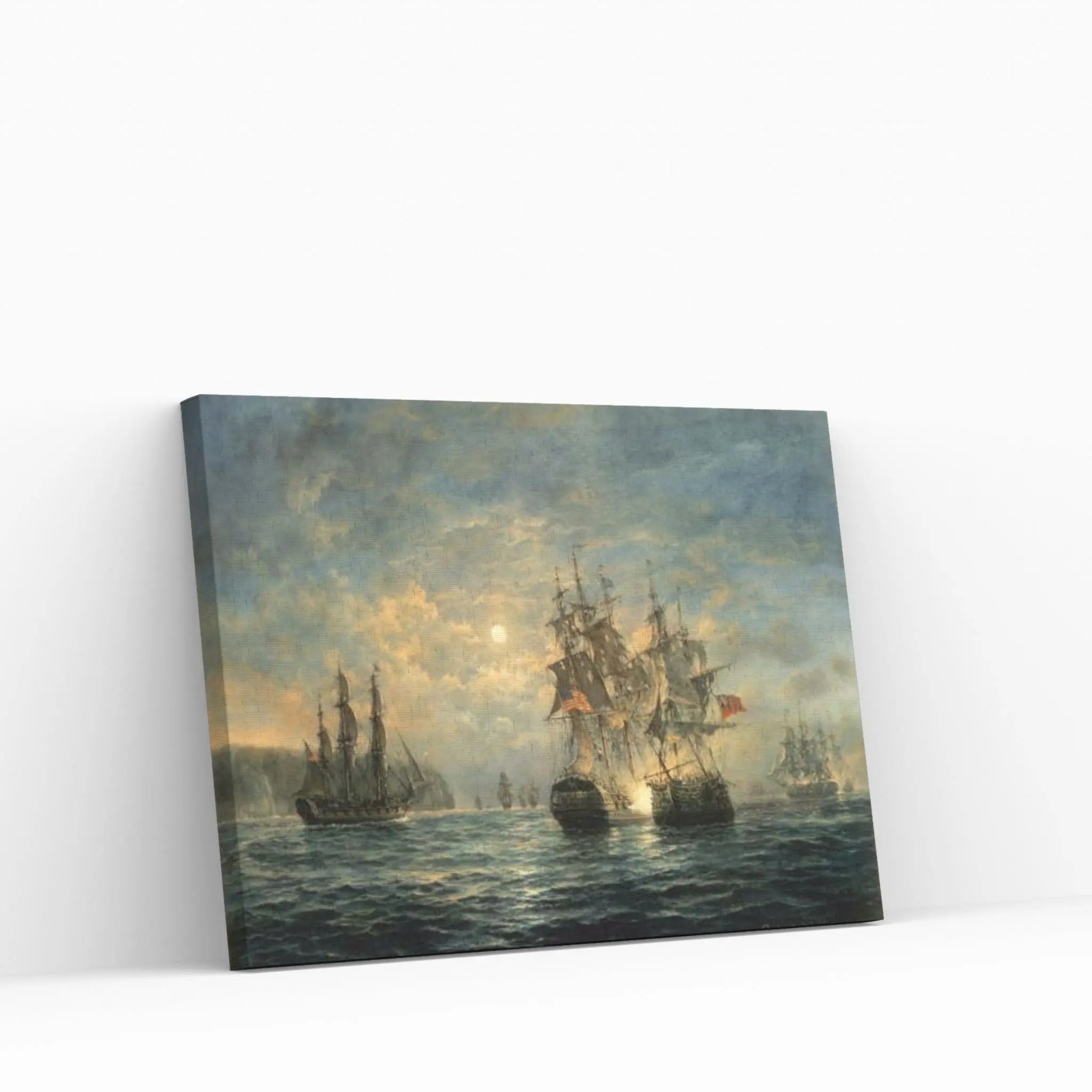 Engagement Between the "Bonhomme Richard" and the "Serapis" off Flamborough Head, 1779 Canvas Wall Art - Y Canvas