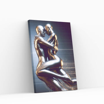 Metalic Love Couple Canvas Wall Art - Y Canvas