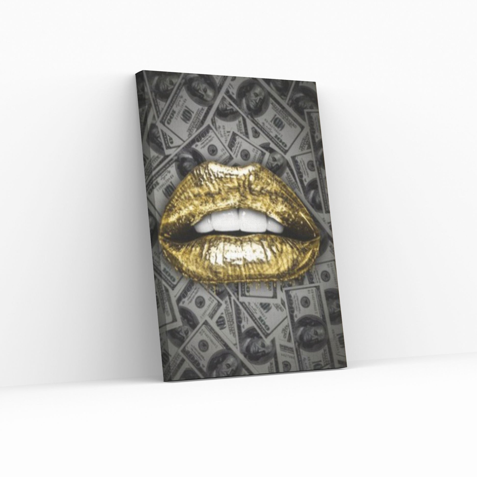 Sexy Lips Abstract Lips Dollar Background Canvas Wall Art, Nordic Pop Poster - Y Canvas