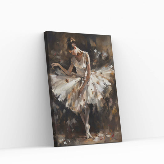 Ballerina Woman in White Dress Canvas Art Wall Decor - Y Canvas