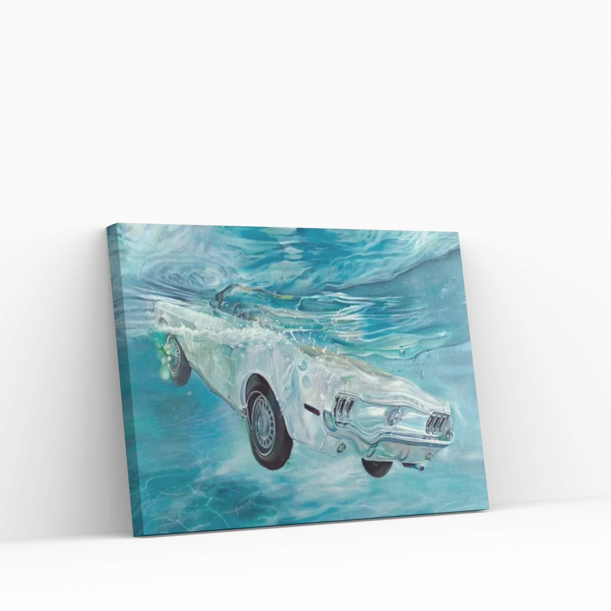 White Mustang Canvas Wall Art - Y Canvas