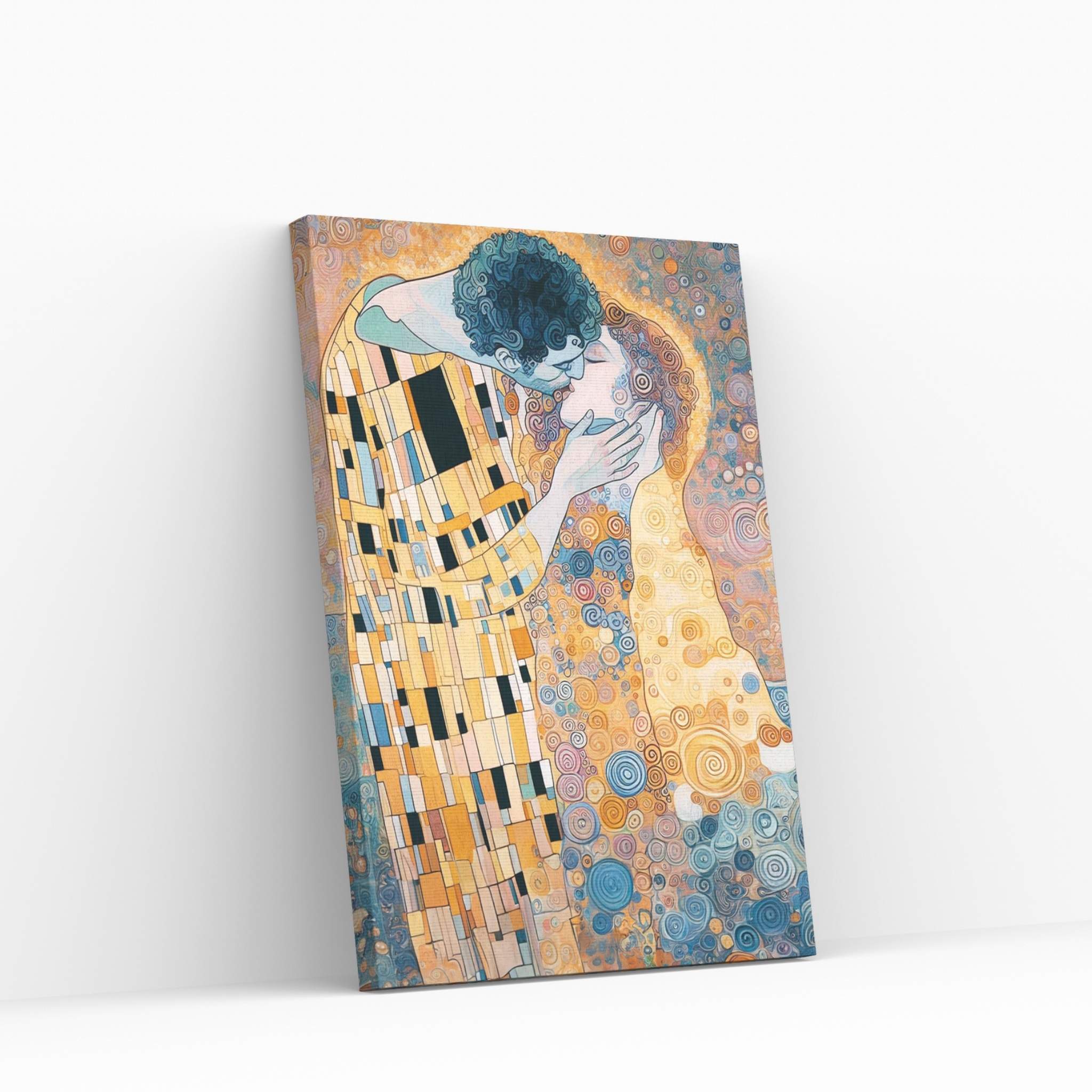 Gustav Klimt The Kiss Reproduction Canvas Wall Art - Y Canvas