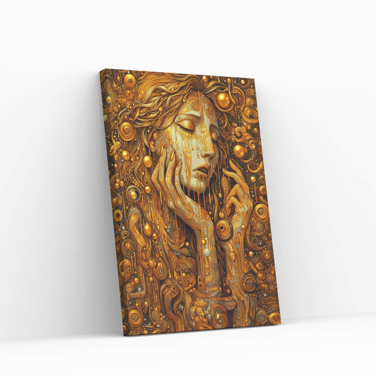 The Golden Tears Gustav Klimt Modern Abstract Reproduction Canvas Wall Art - Y Canvas