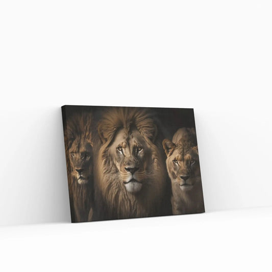 Lions and Father Canvas Wall Art Animal Wall Art - Y Canvas