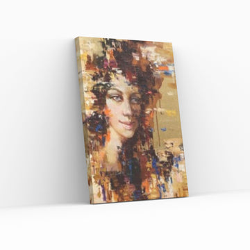 Woman Portrait, Colorful Wall Art,Woman Makeup Wall Art, Abstract Canvas Art - Y Canvas