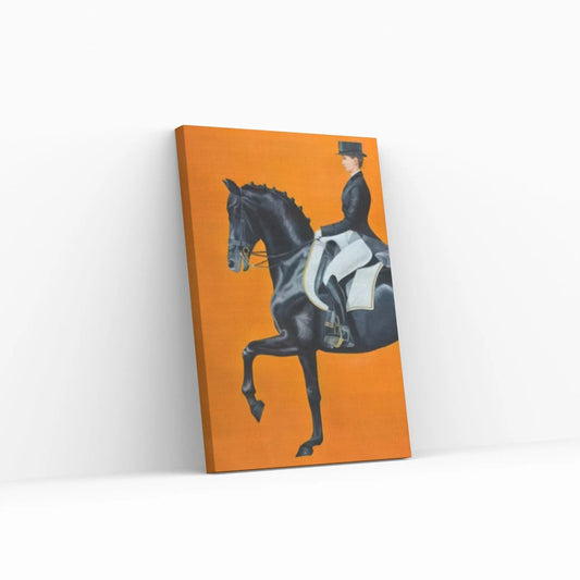 Minimalistic s Horse Woman Orange Abstract Canvas Wall Art Poster Print,Nordic Scandinavian - Y Canvas